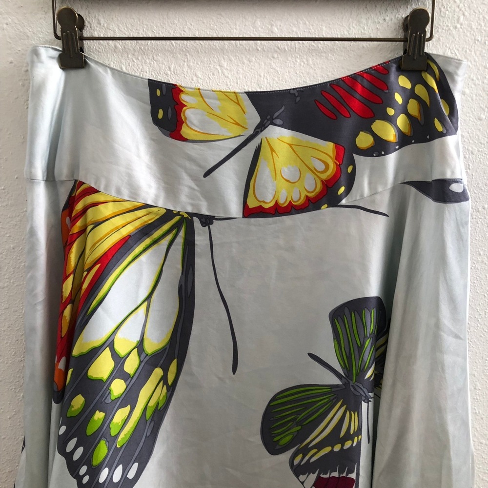 NEIMAN MARCUS Vintage 100% Silk Butterfly Skirt Size Large - Picture 5 of 7